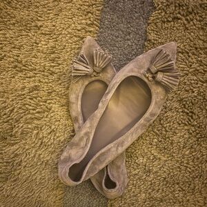 Grey suede J. Crew flats